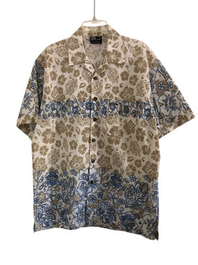Sz XL Hawaiian Shirt Mormaii Floral Print Camp Shirt Luau Aloha Retro Vintage